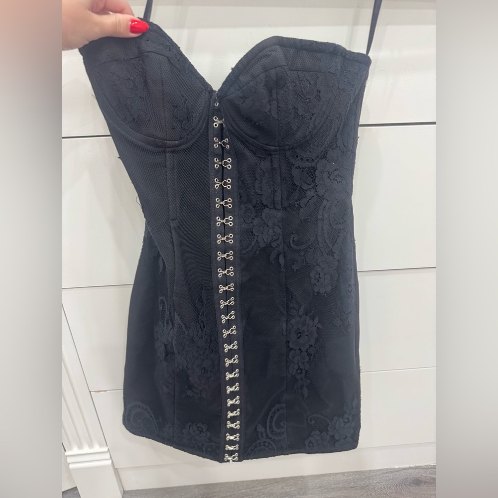 Michael Costello X Revolve mini black dress